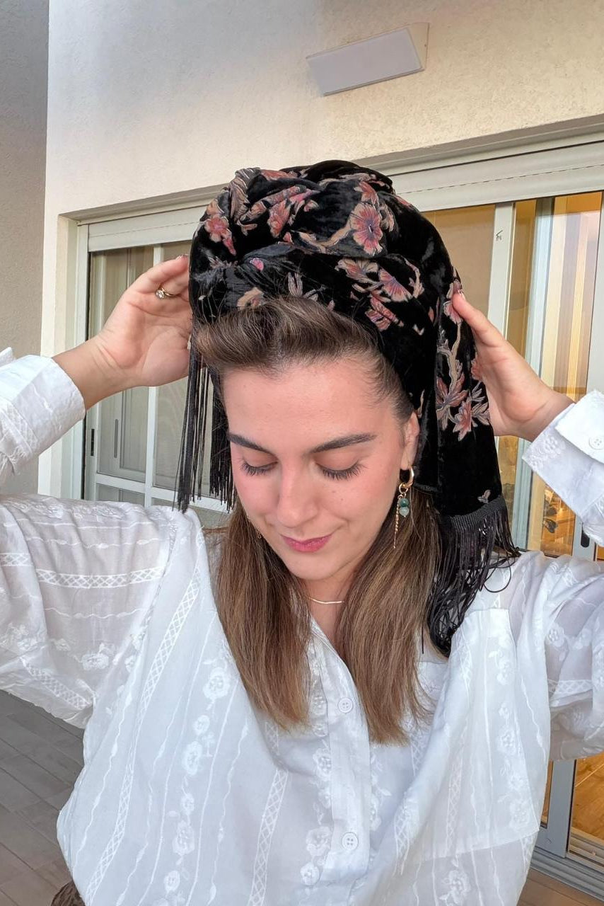 צעיף velvet שחור