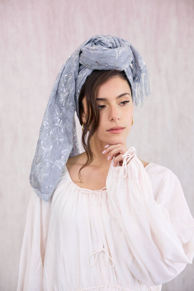 צעיף GLOW תכלת