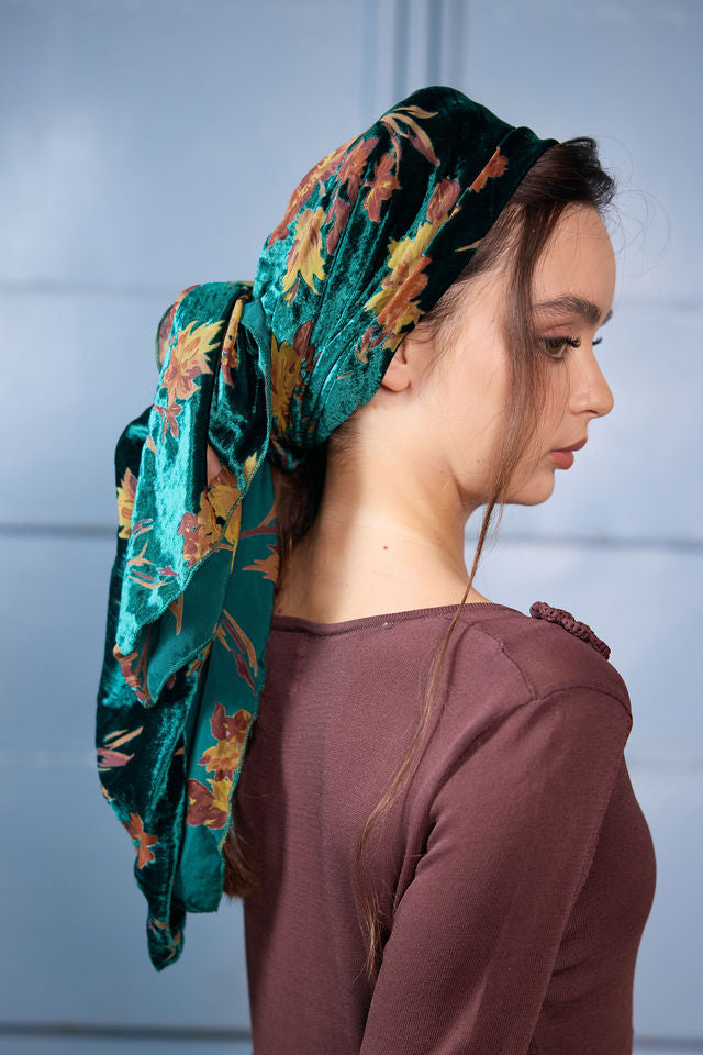 בנדנה velvet ירוק בקבוק