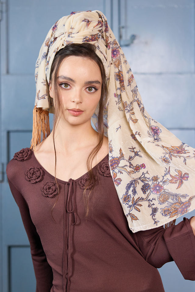 צעיף velvet חום