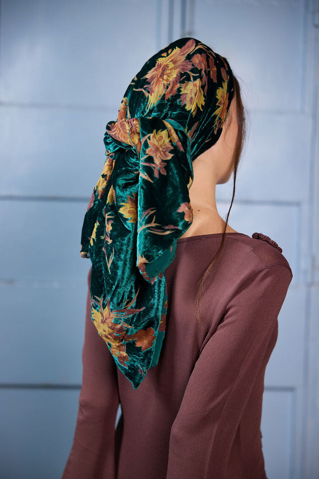 בנדנה velvet ירוק בקבוק