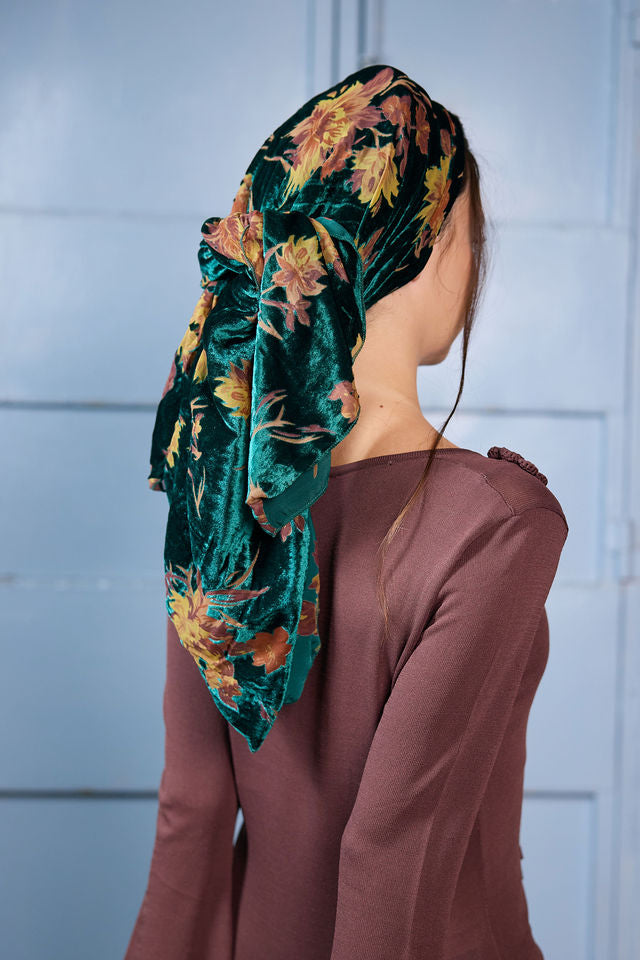 בנדנה velvet ירוק בקבוק