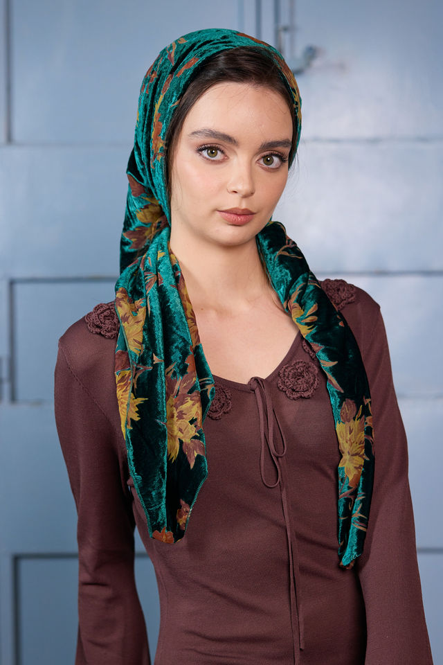 בנדנה velvet ירוק בקבוק