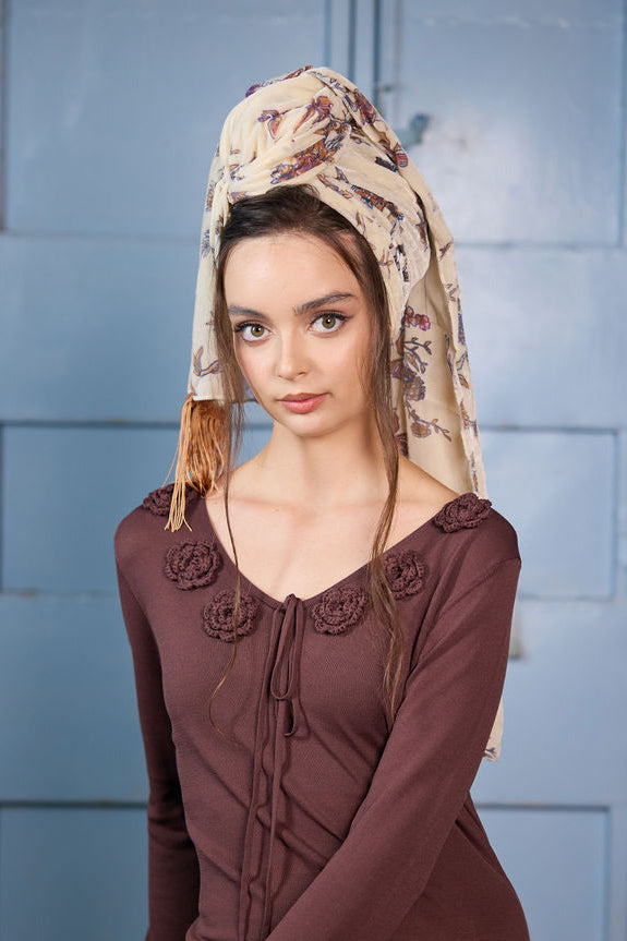 צעיף velvet חום