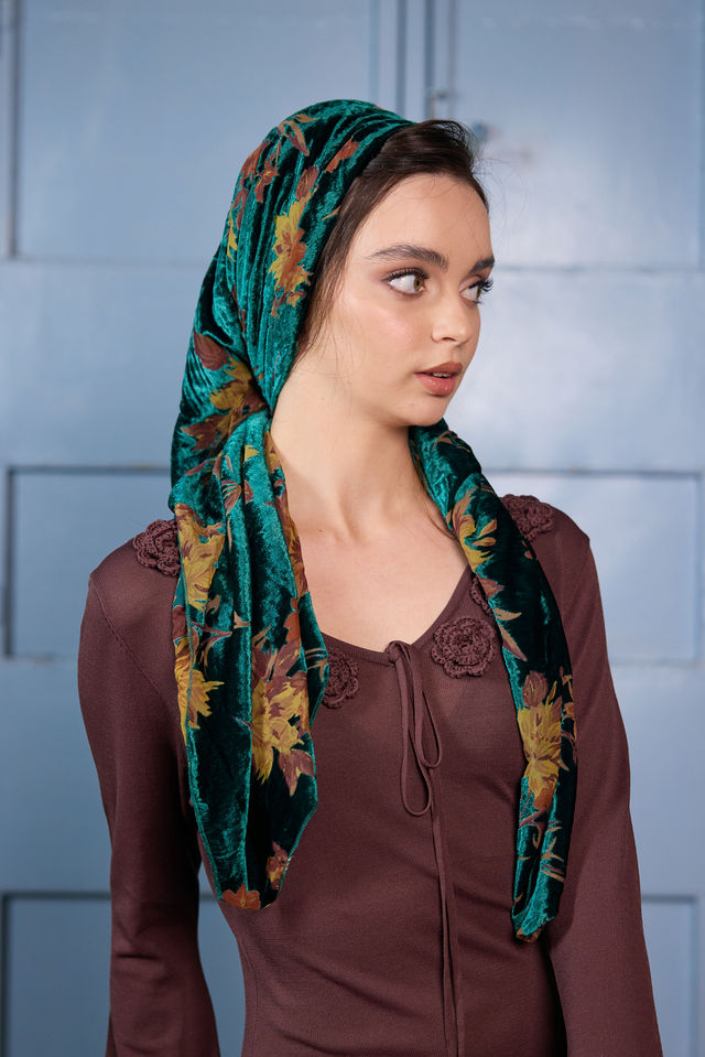 בנדנה velvet ירוק בקבוק