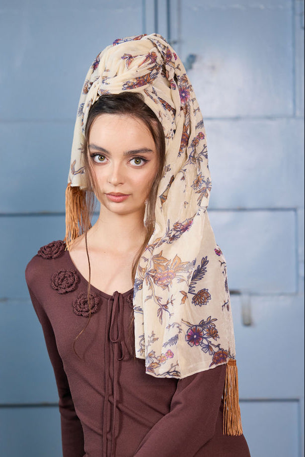 צעיף velvet חום