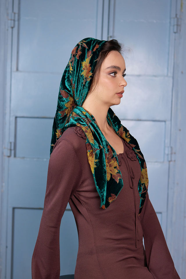 בנדנה velvet ירוק בקבוק