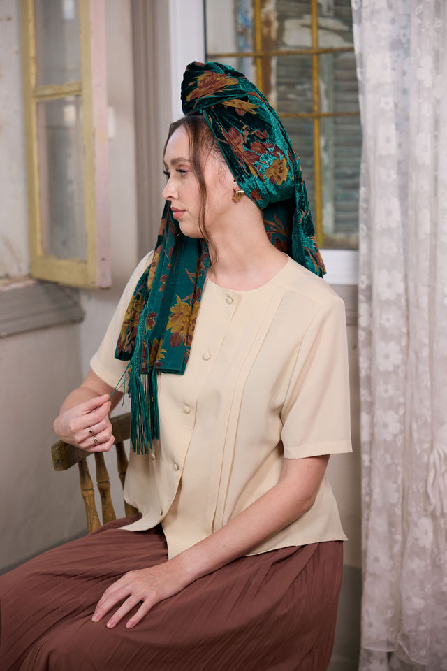 צעיף velvet ירוק בקבוק