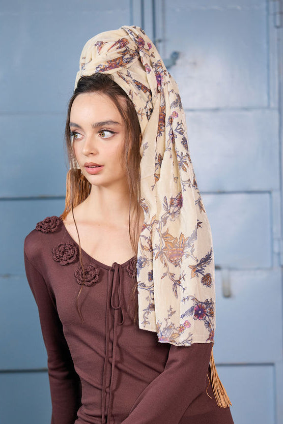 צעיף velvet חום