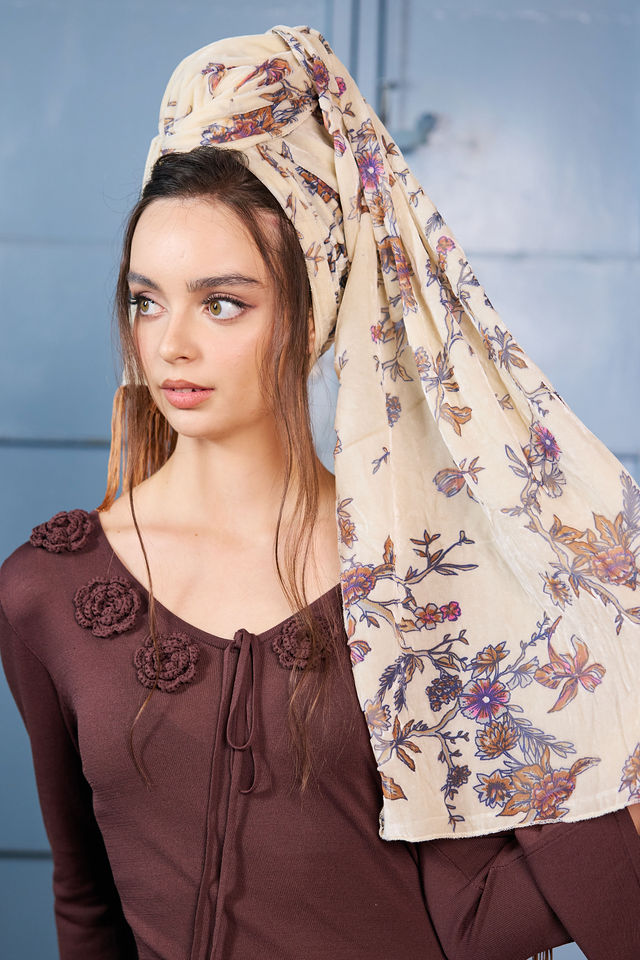 צעיף velvet חום