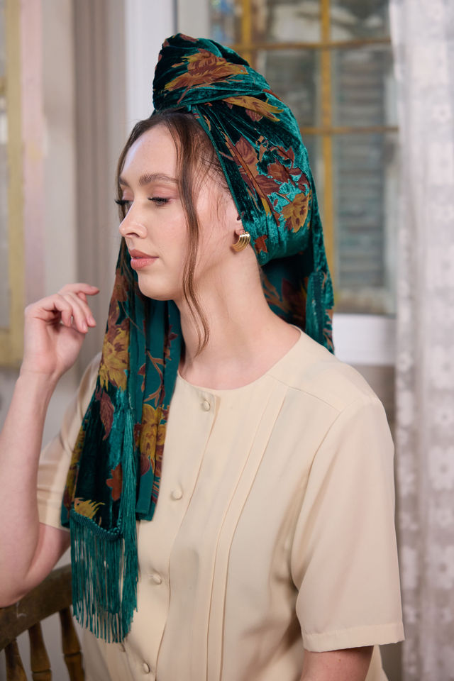 צעיף velvet ירוק בקבוק