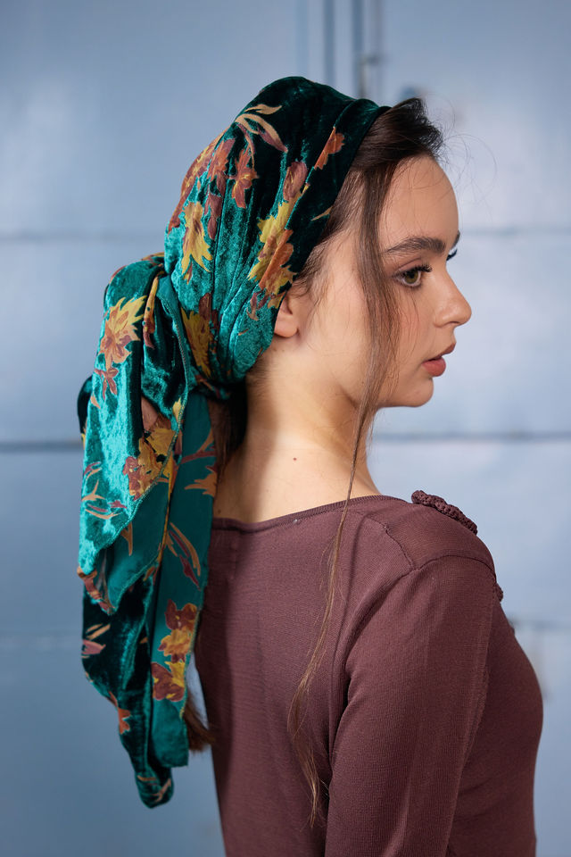 בנדנה velvet ירוק בקבוק