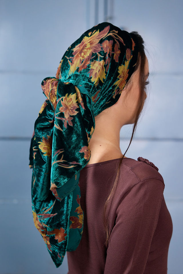 בנדנה velvet ירוק בקבוק